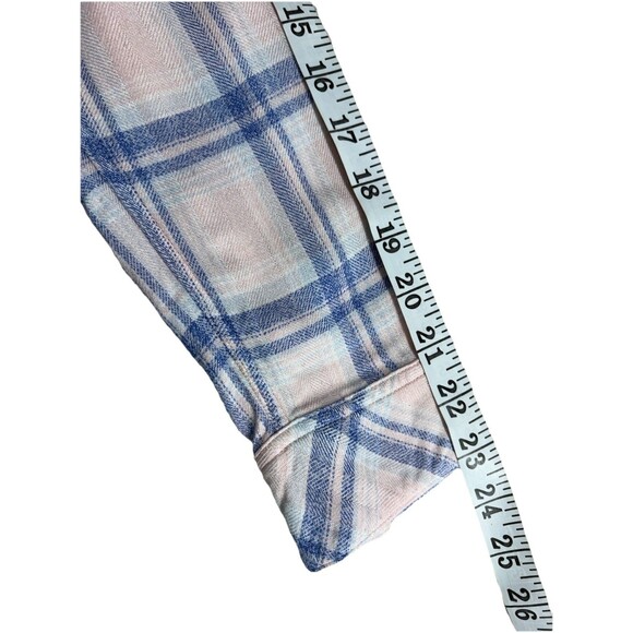 Rails Womens Hunter Shirt Pink Blue Button Front Plaid Soft Rayon Size Small - Picture 13 of 13